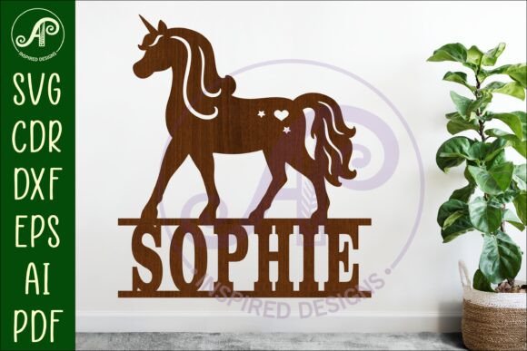 Download Unicorn Name Sign Svg Laser Cut Template - Unicorn name sign svg Collection