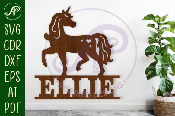 Download Unicorn Name Sign Svg Laser Cut Template - Unicorn name sign svg Collection