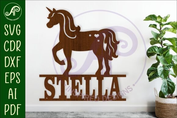 Download Unicorn Name Sign Svg Laser Cut Template - Unicorn name sign svg Collection