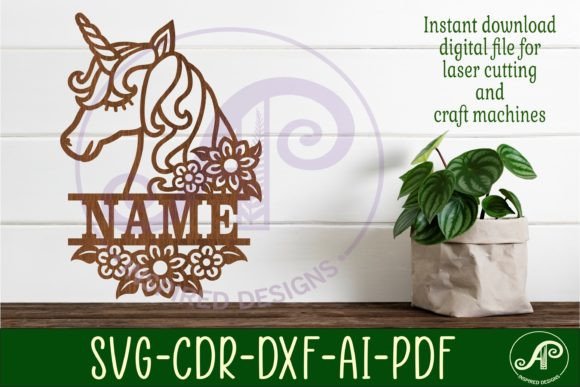 Download Unicorn Name Sign Svg Laser Cut Template - Unicorn name sign svg Collection