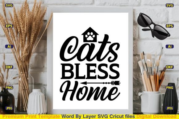 Download Cats Bless Home SVG Vector Cut Files - Premium Resources