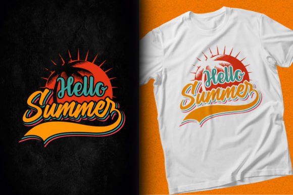Download Hello Summer Vacation Sunset SVG T-shirt - Vacation Collection